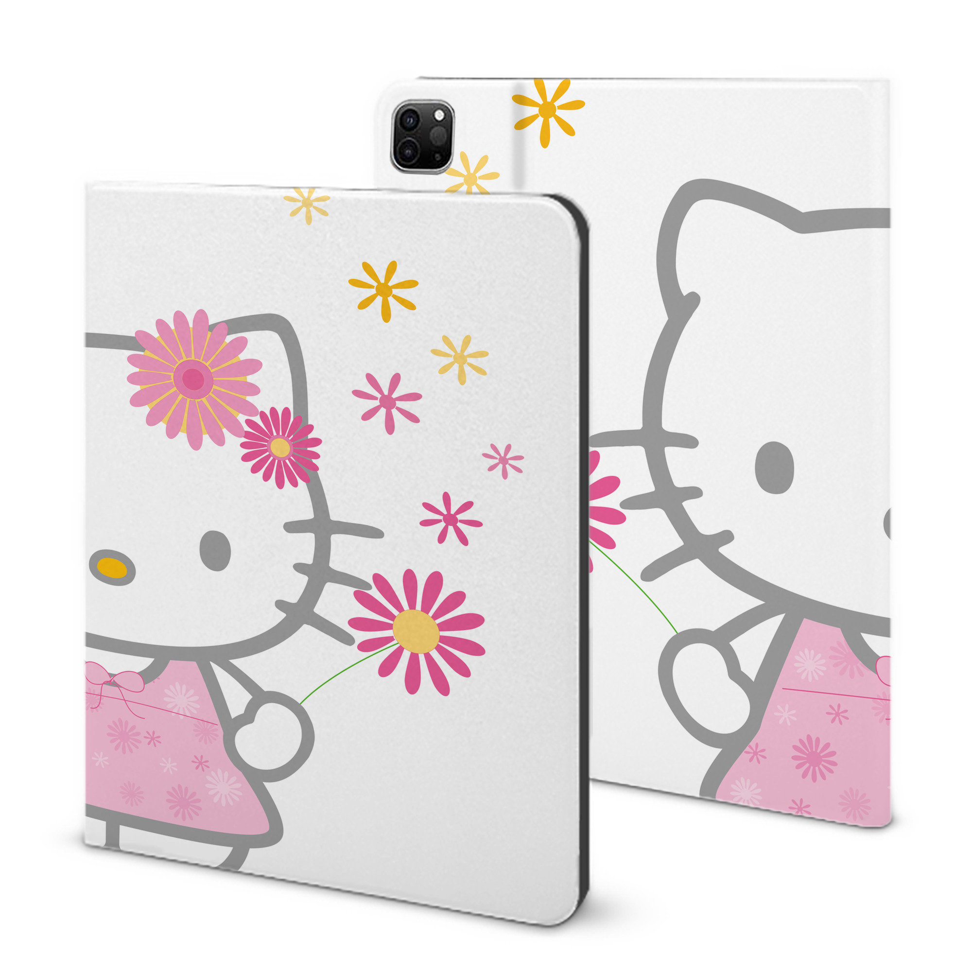（画像用） Hello Kitty ハローキティ IPad ケース ブック型 PUレザー TPU 耐衝撃 軽量 薄型 ペン収納なし 全面保護 IPad 各モデル対応
